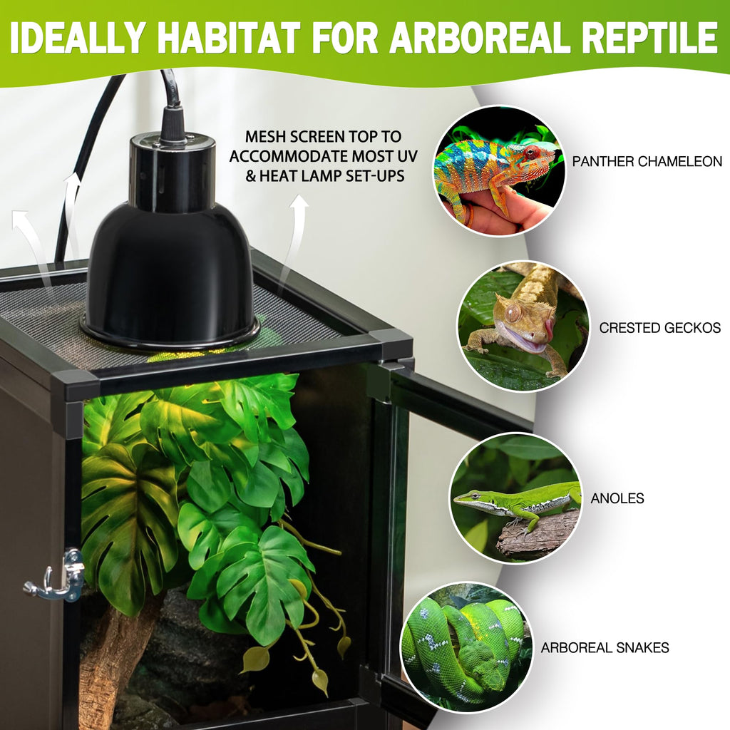 18"x18"x36" Aluminum Reptile Enclosure with Screen & Acrylic Doors Y20648