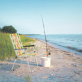 Set of 2 Webbed Folding Beach Chairs Yellow & Green P52637