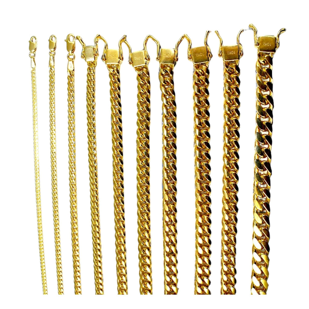 10K Yellow Gold Solid Miami Cuban Link Chain Q99205