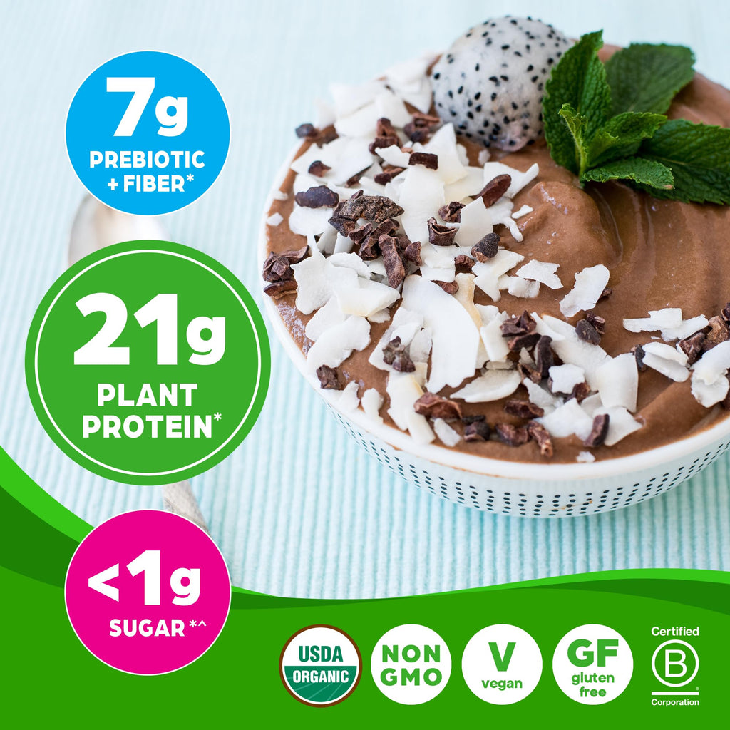 Organic Vegan Protein Powder, Chocolate Fudge 2 lbs + Original 30 oz B2254