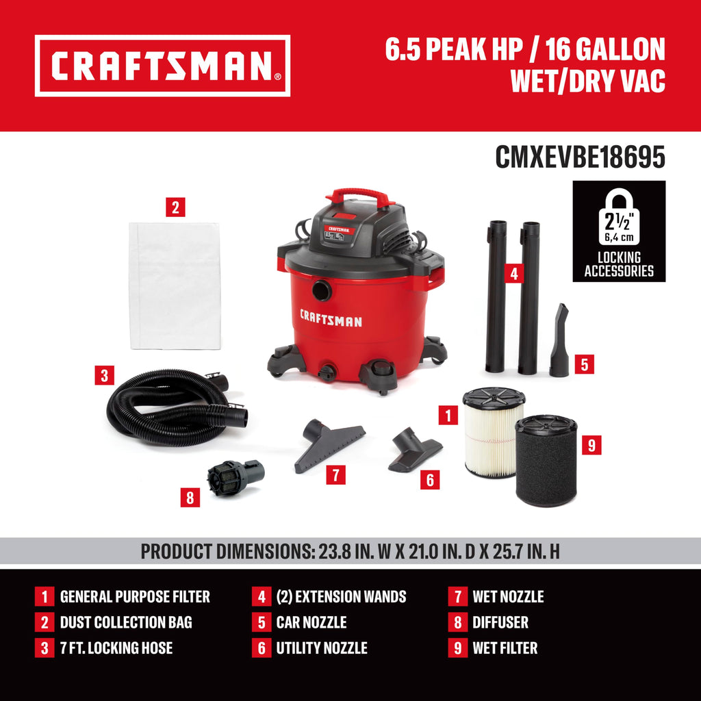 16 Gallon Wet Dry Shop Vacuum Y956