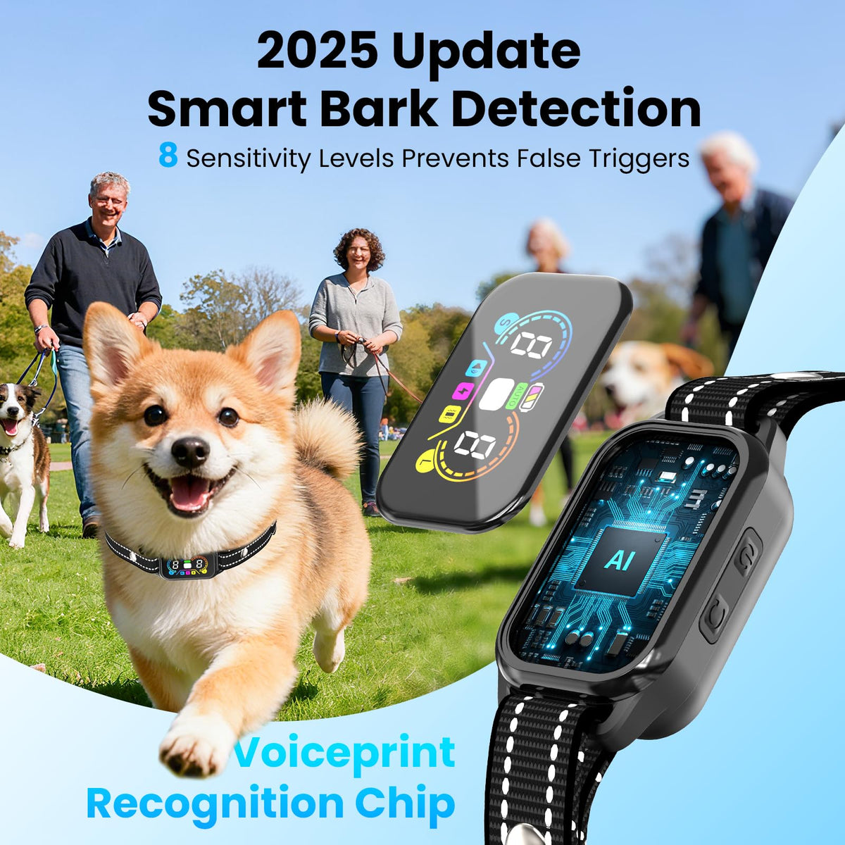 2-in-1 Dog Bark Collar with Remote, 3 Modes, IP67 Waterproof C95368