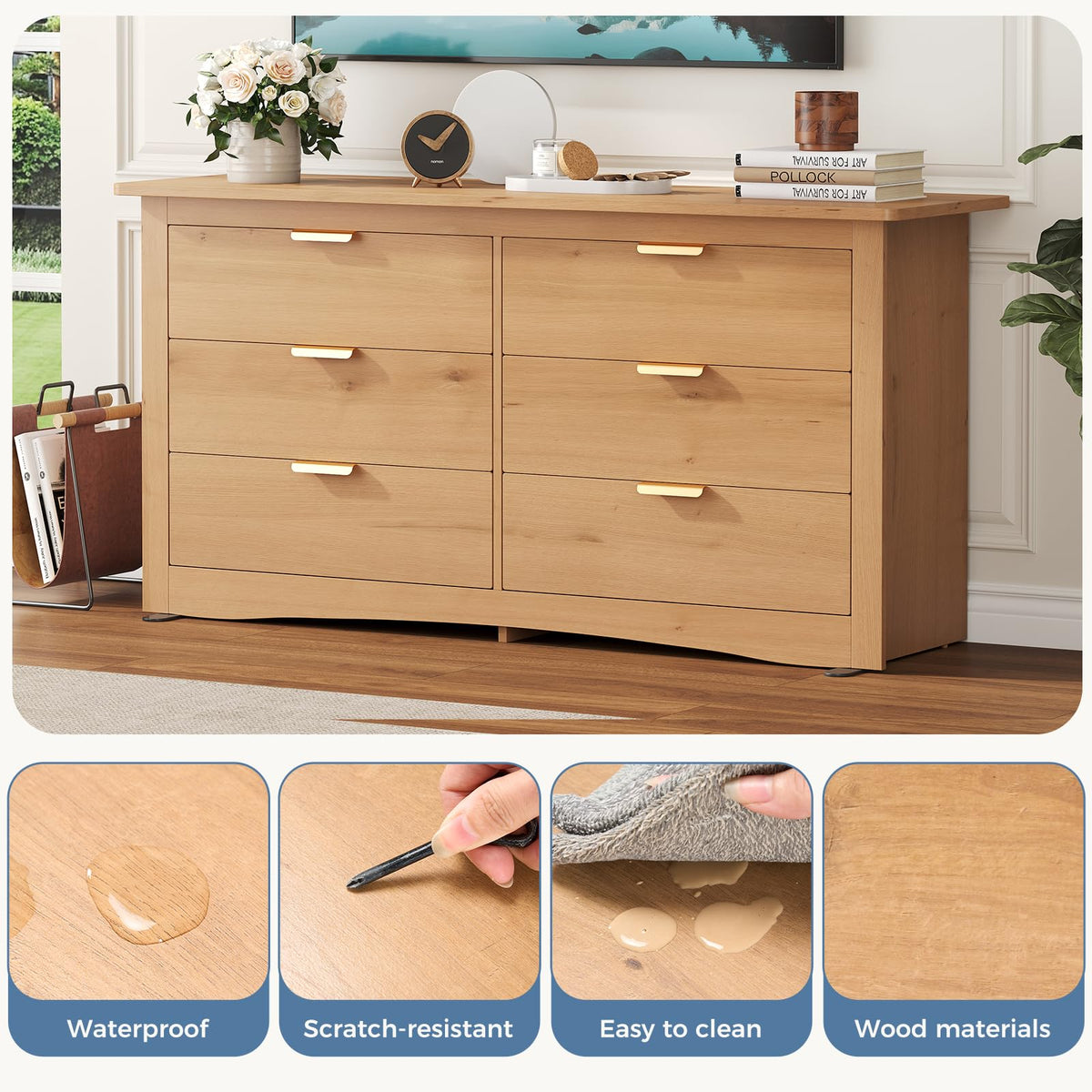 6 Drawer Wood Storage Cabinet J1899