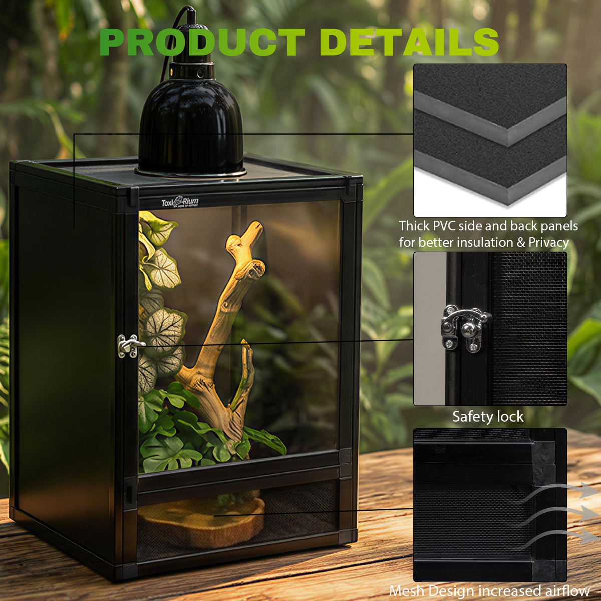 18"x18"x36" Aluminum Reptile Enclosure with Screen & Acrylic Doors Y20648