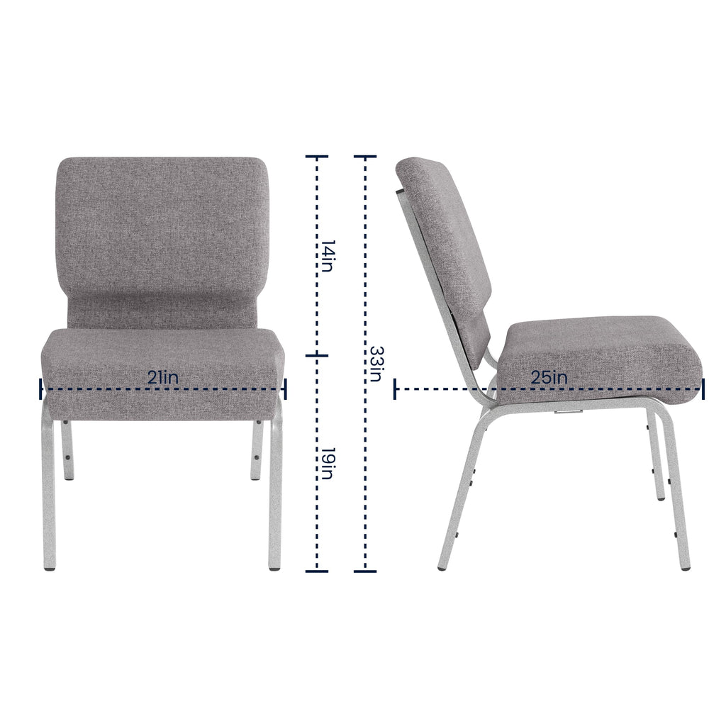 4 Pack Stacking Church Chair in Gray Fabric Q969240