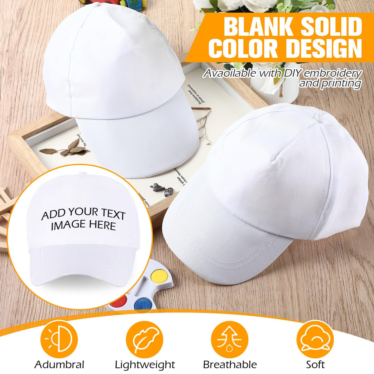 White Adjustable Baseball Hat A536
