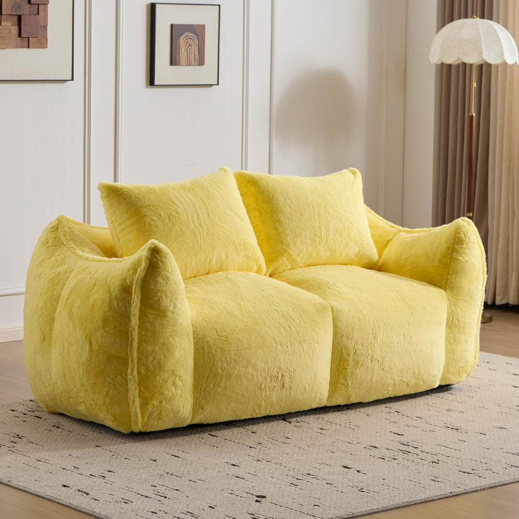 Oversized Faux Fur Memory Foam Bean Bag Chair A462