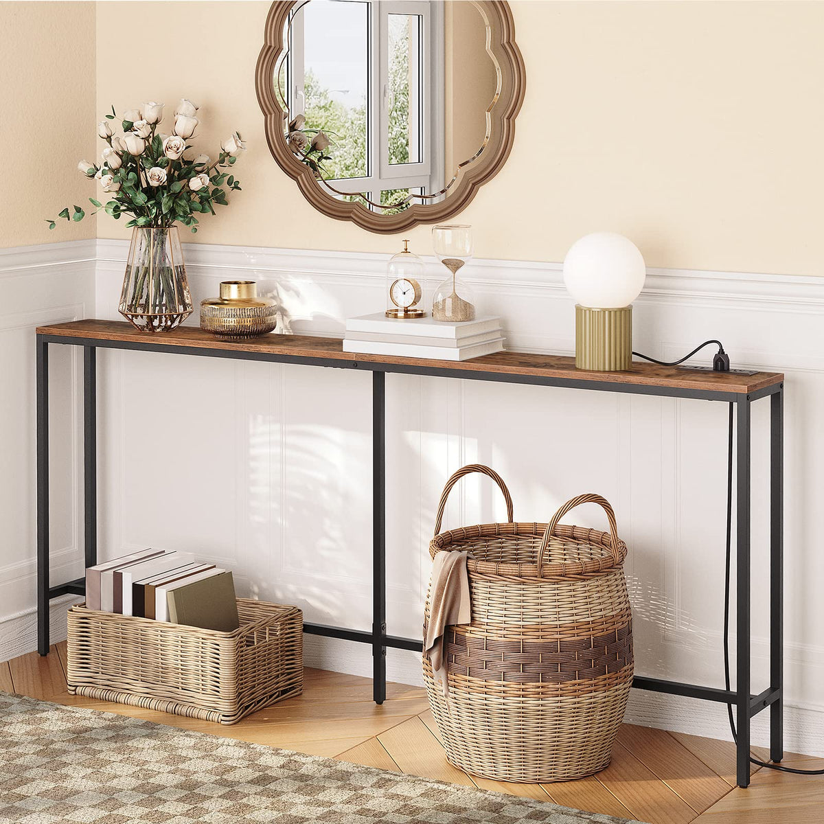 70.9" Narrow Console Table with Power Outlet V346738
