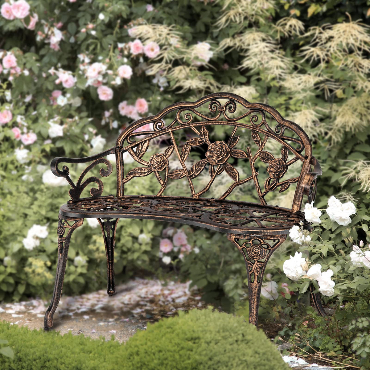 2 Seater Cast Iron Cast Aluminium Garden Bench I910