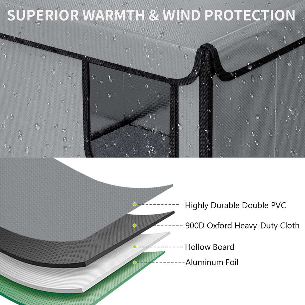 Weatherproof Outdoor Cat House with Thermal Aluminum Foil A40485