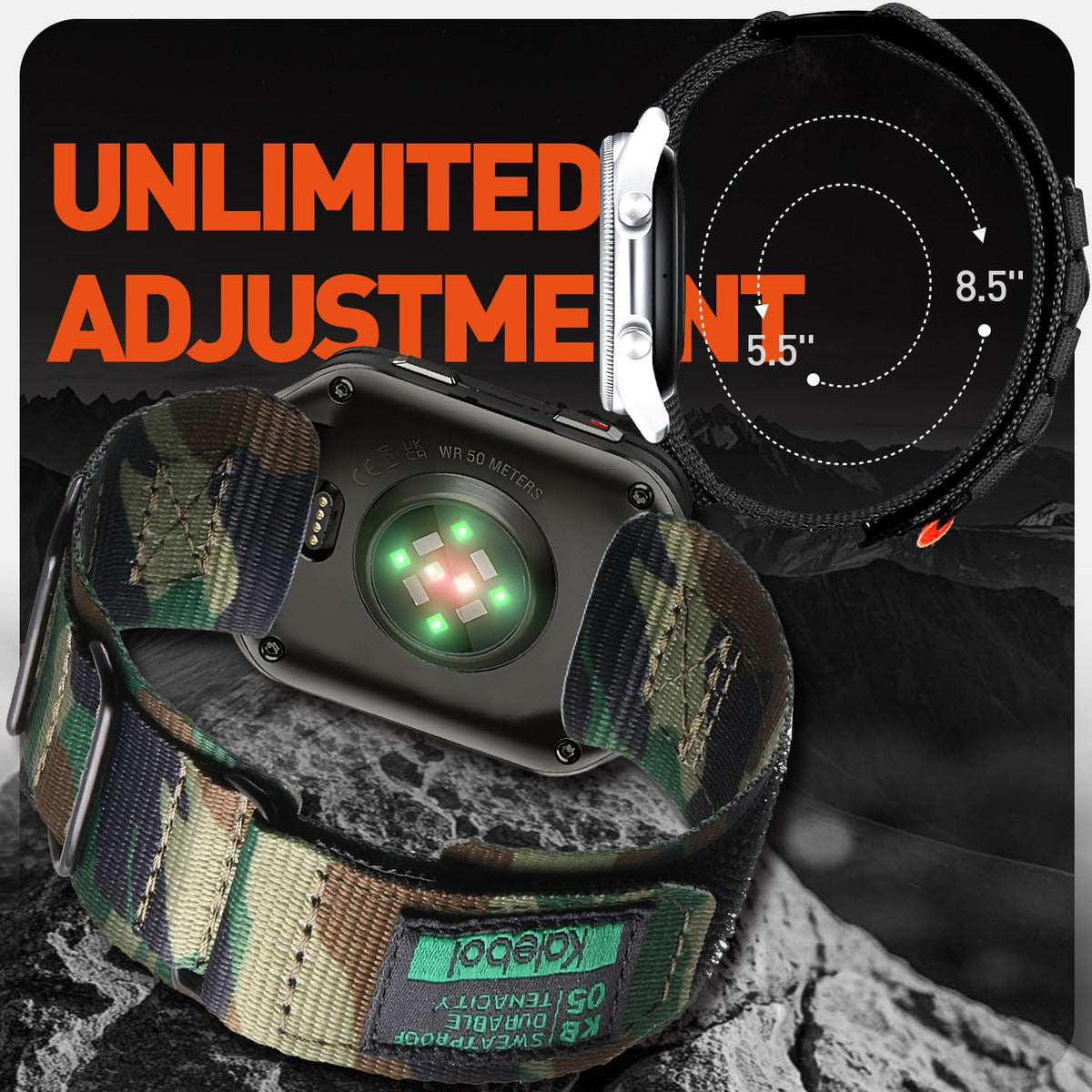 Compatible with Garmin Venu X1 Nylon Sports Strap S5132