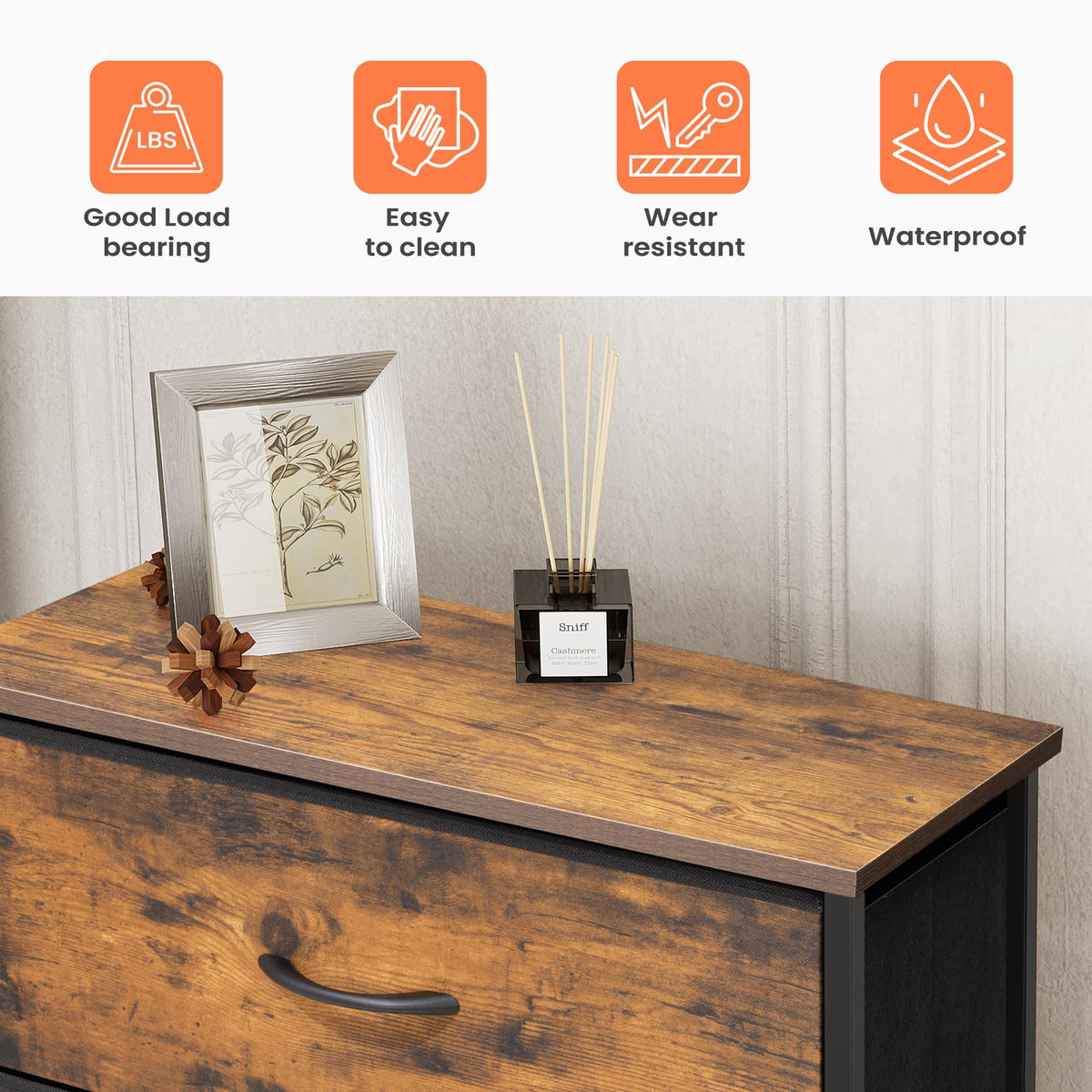 5 Drawer Fabric Dresser R56827