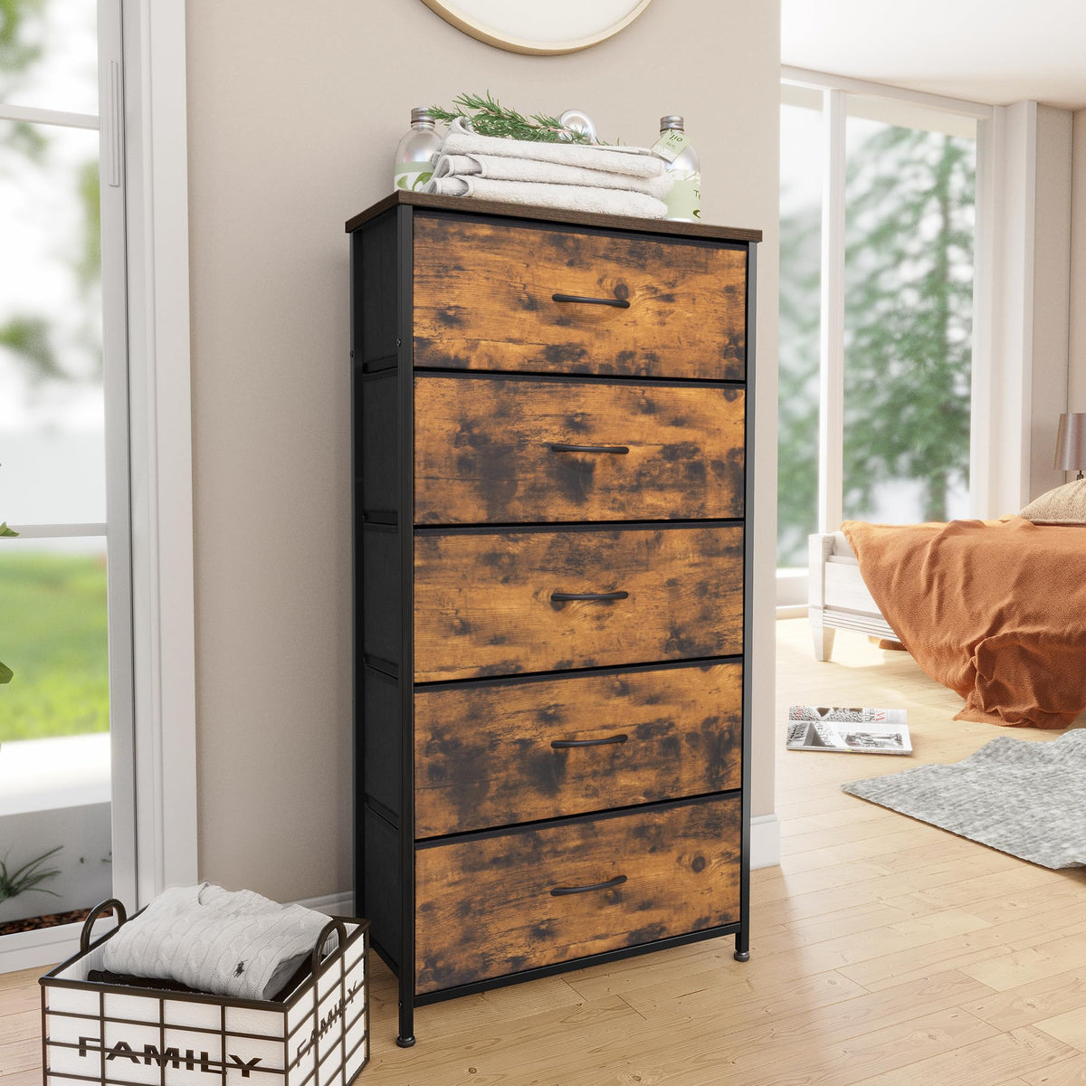 5 Drawer Fabric Dresser R56827