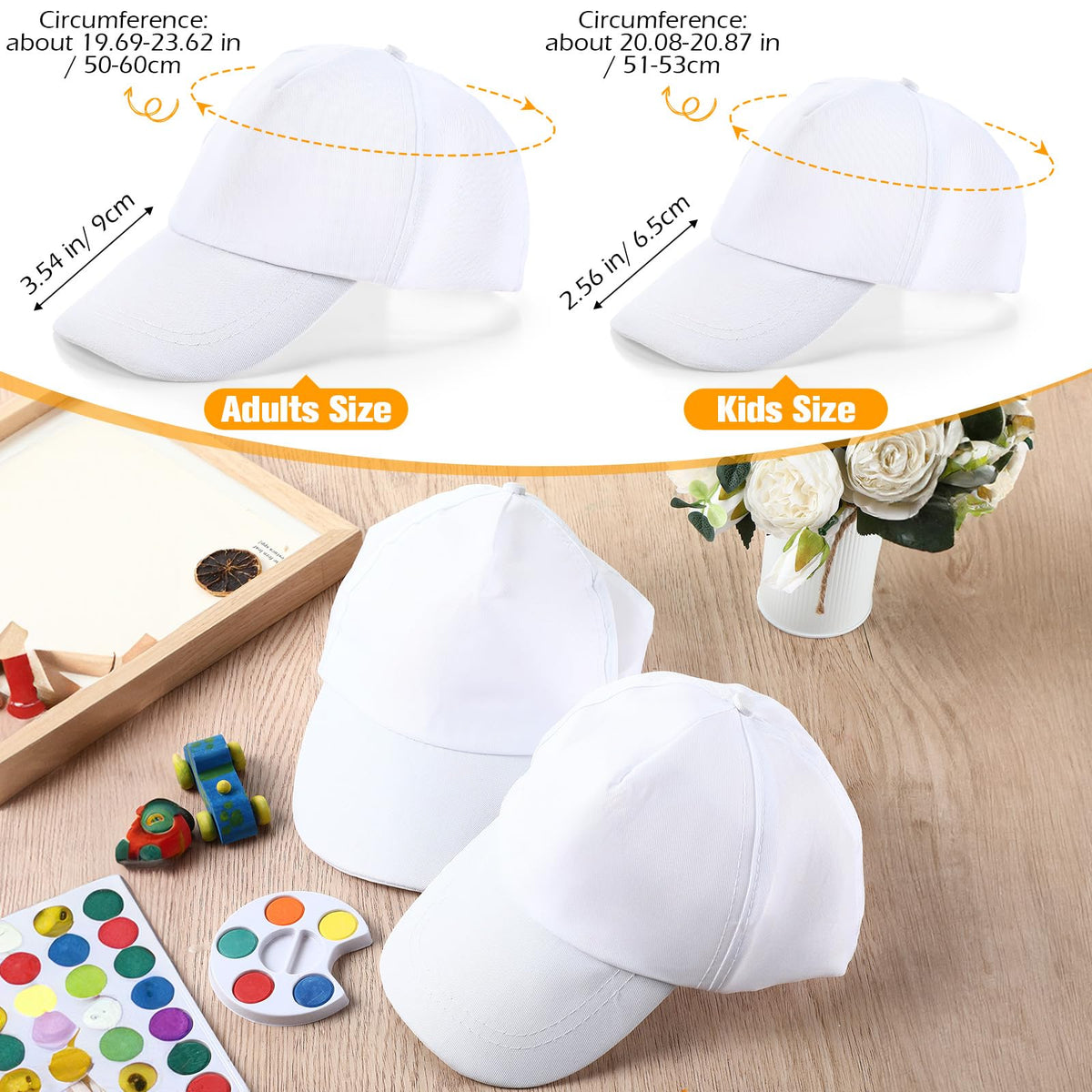 White Adjustable Baseball Hat A536