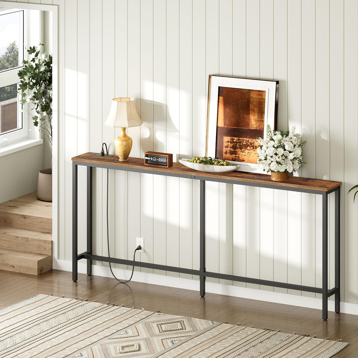70.9" Narrow Console Table with Power Outlet V346738