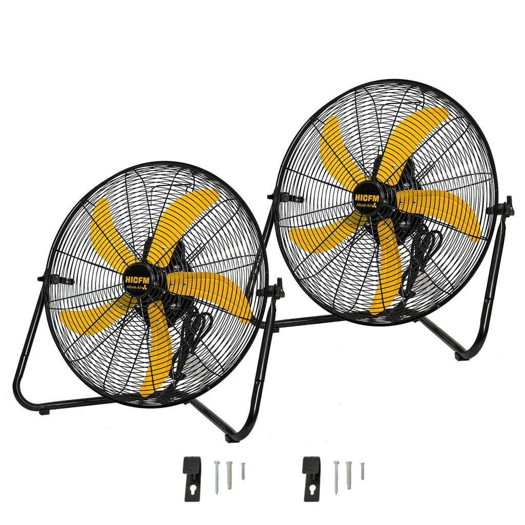 2 Pcs 20-inch 5300 CFM High Velocity Metal Floor Fan X824