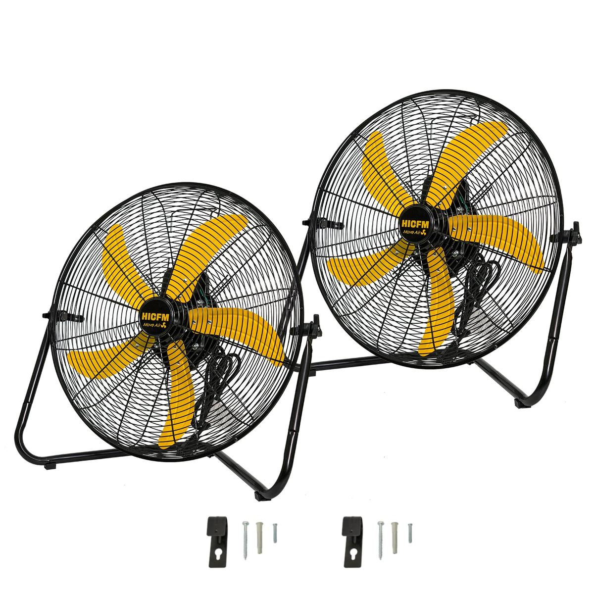 2 Pcs 20-inch 5300 CFM High Velocity Metal Floor Fan X824