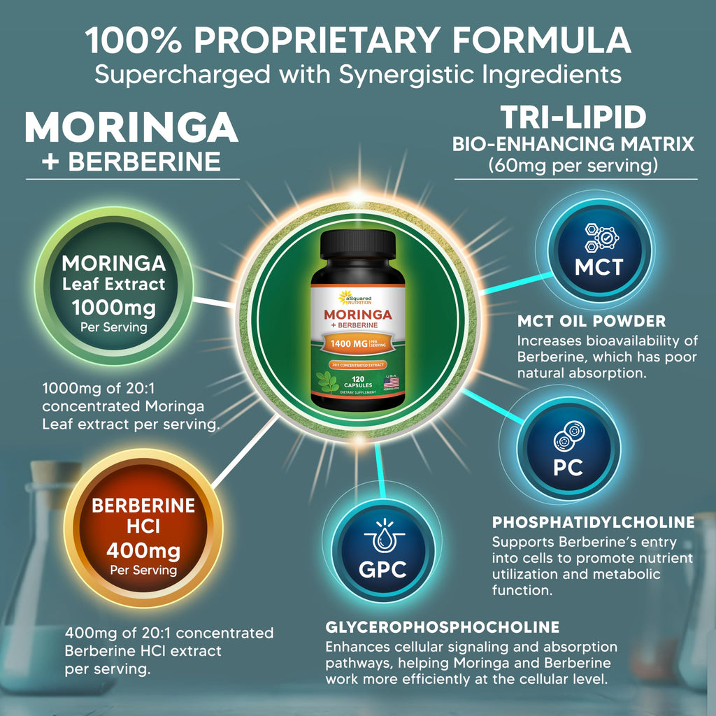Moringa with Berberine Supplement 120 Capsules I242