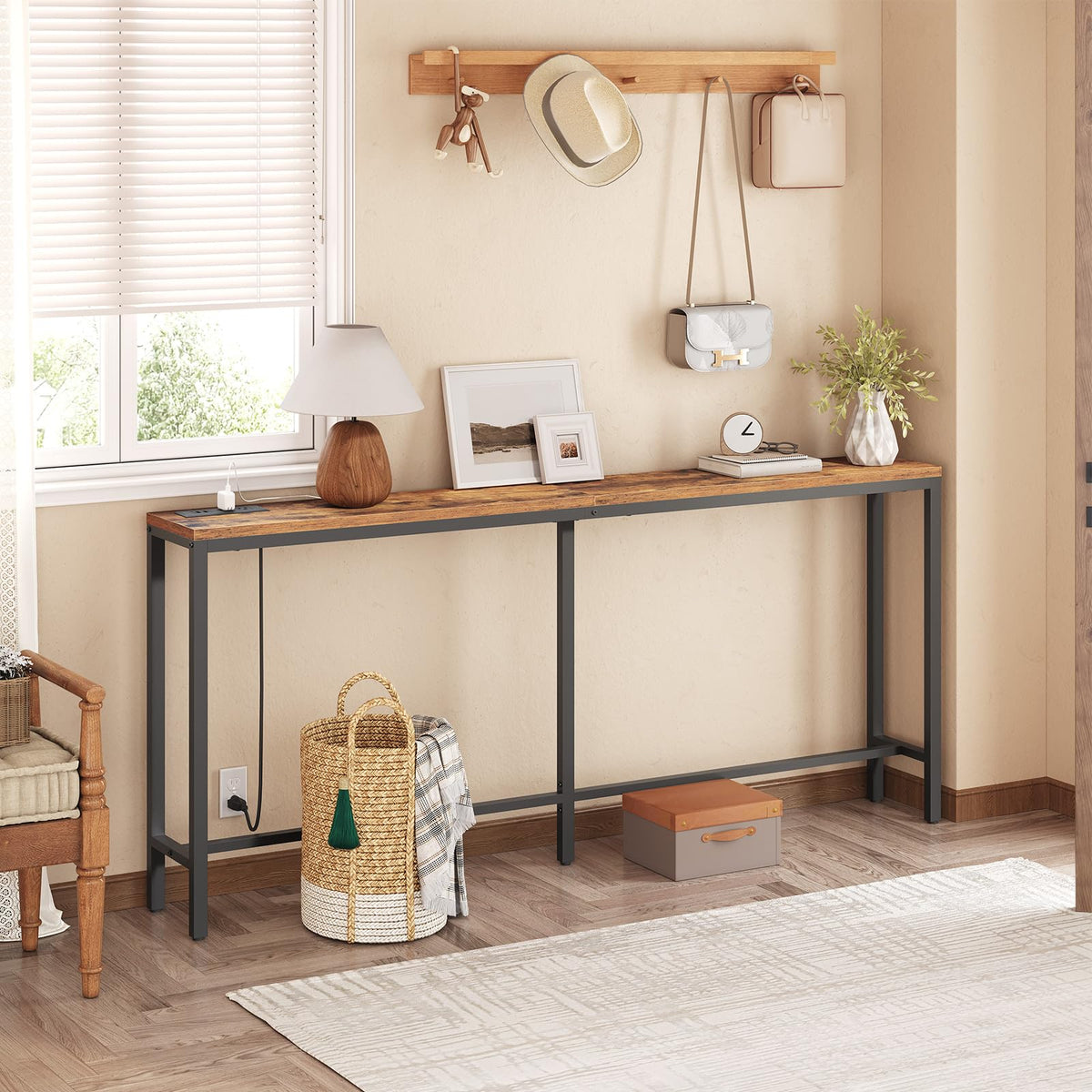 70.9" Narrow Console Table with Power Outlet V346738