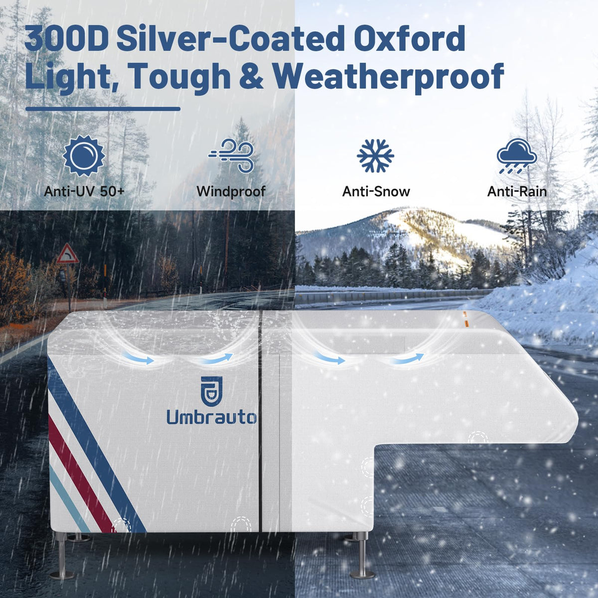 10–12FT Waterproof Oxford Truck Camper Cover with Straps & Air Vents N9340