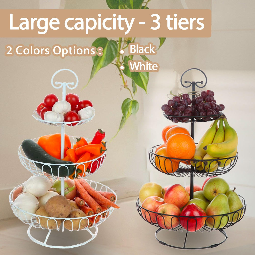 3-Tiered Black Wire Fruit and Vegetable Holder M1134