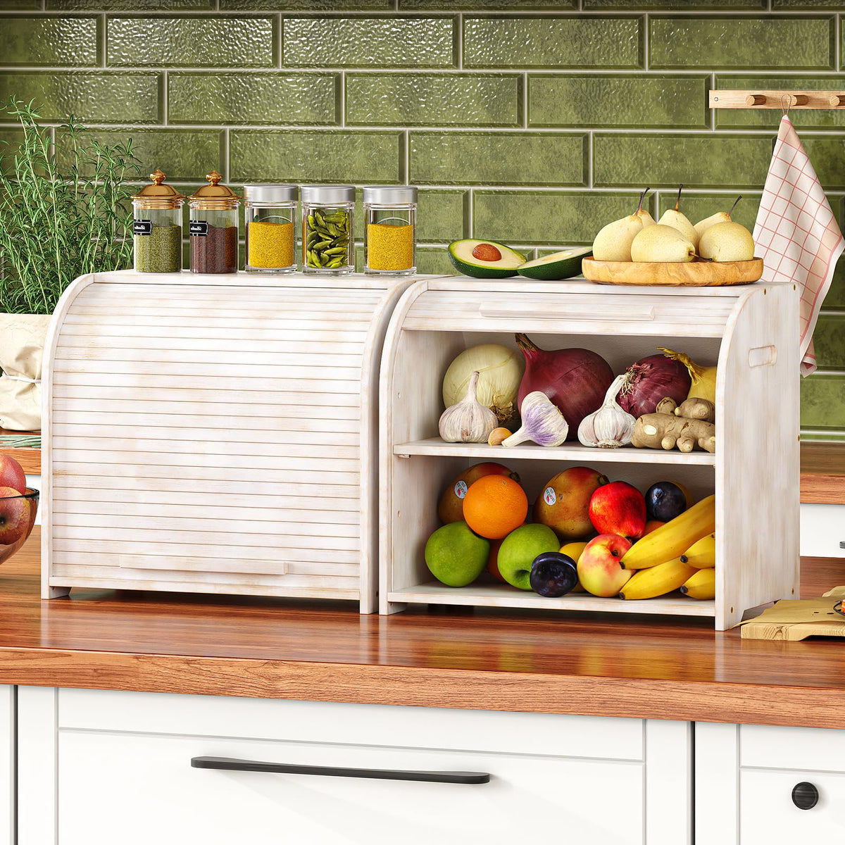 Bamboo Roll Top Bread Box K23780
