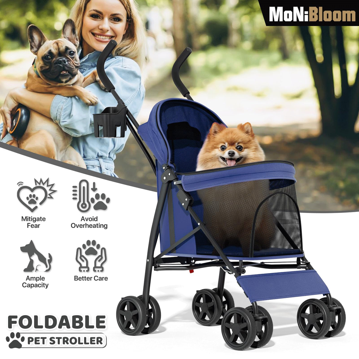 Navy Blue Pet Stroller A917160