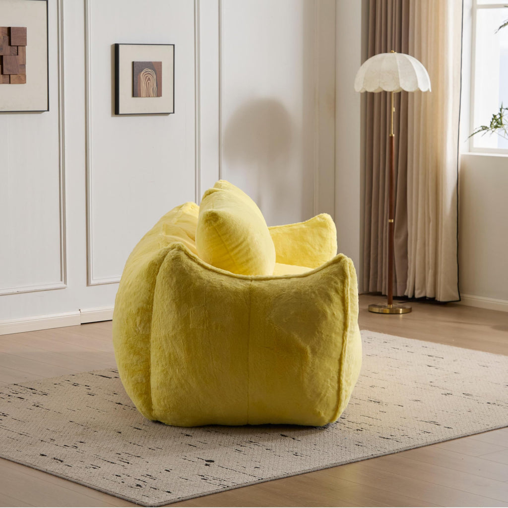 Oversized Faux Fur Memory Foam Bean Bag Chair A462
