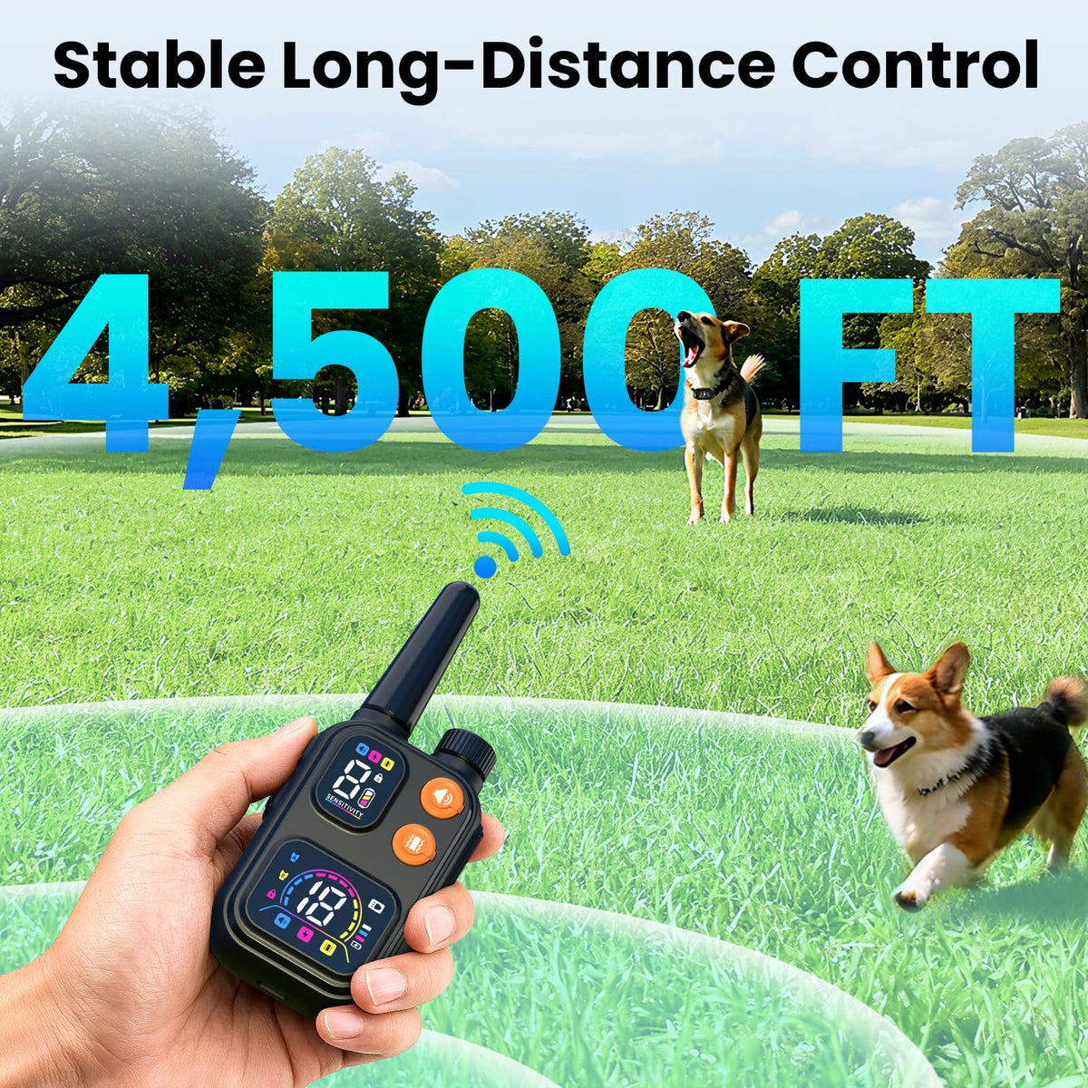2-in-1 Dog Bark Collar with Remote, 3 Modes, IP67 Waterproof C95368