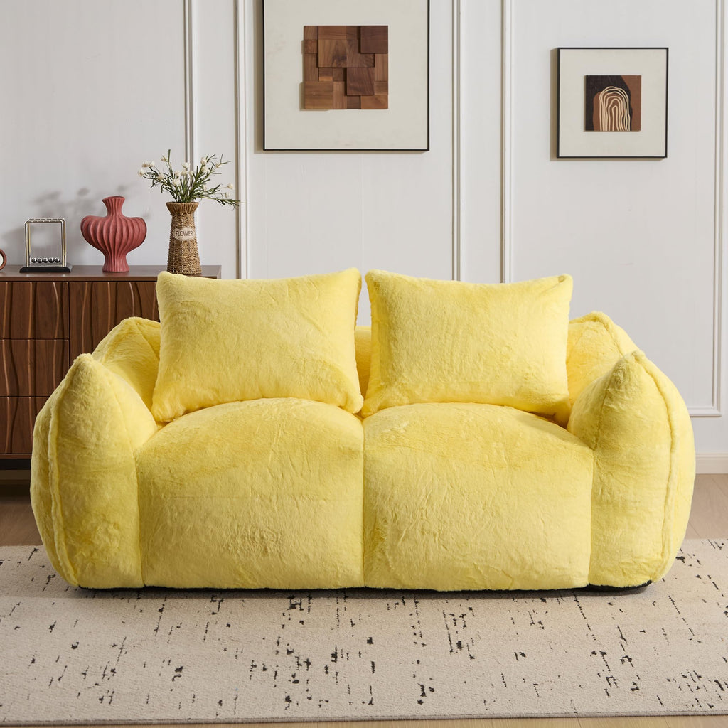 Oversized Faux Fur Memory Foam Bean Bag Chair A462