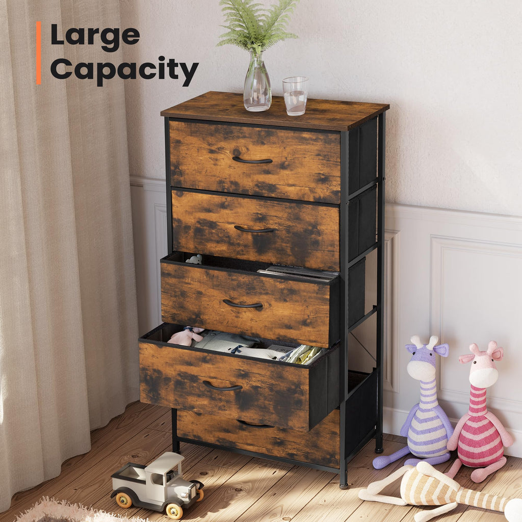 5 Drawer Fabric Dresser R56827