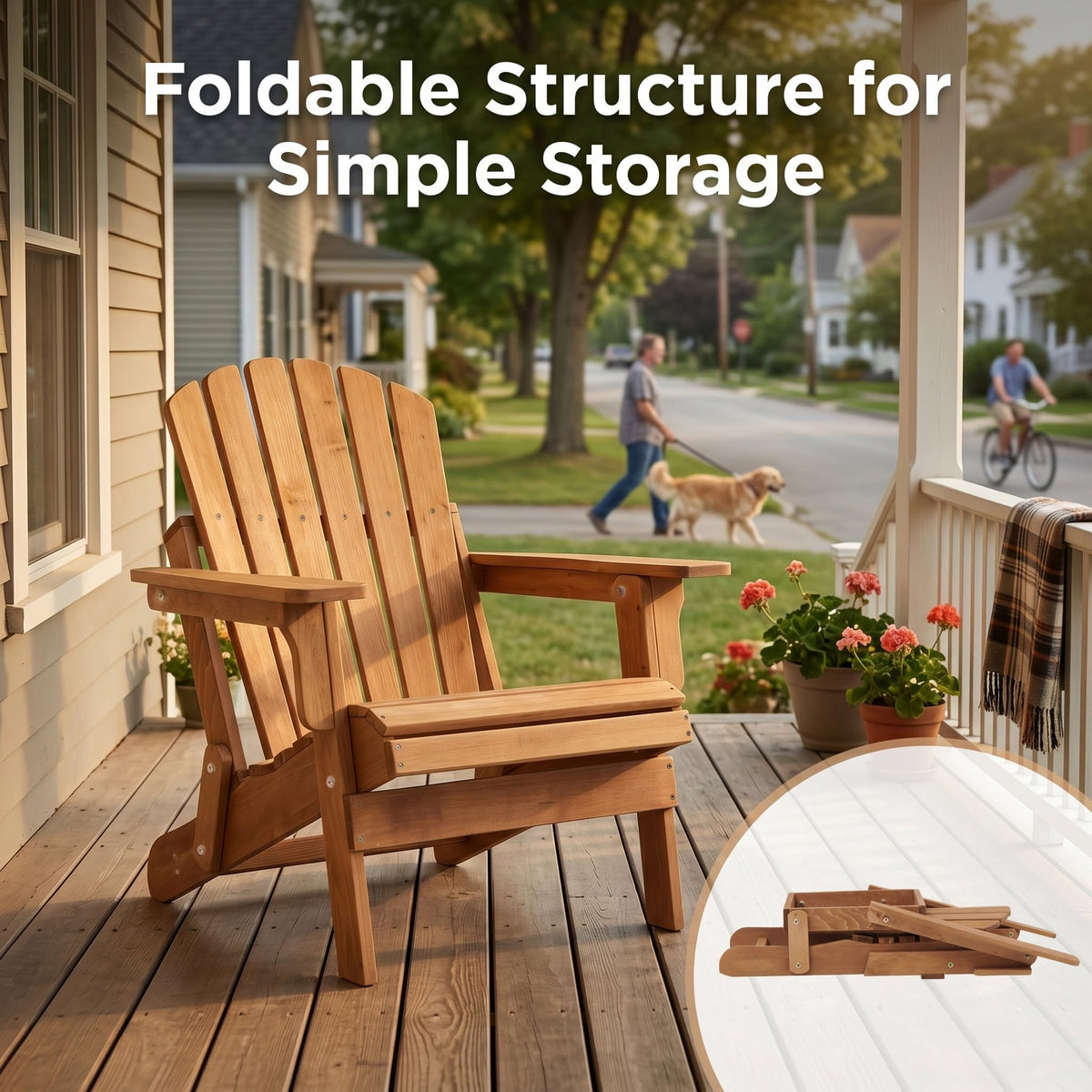 100 lbs Capacity Solid Wood Adirondack Chair F858945