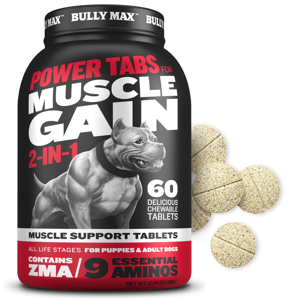 Dog Weight Gainer Soft Chews Liquid Gel Supplement & Muscle Builder Power Tabs Bundle I745