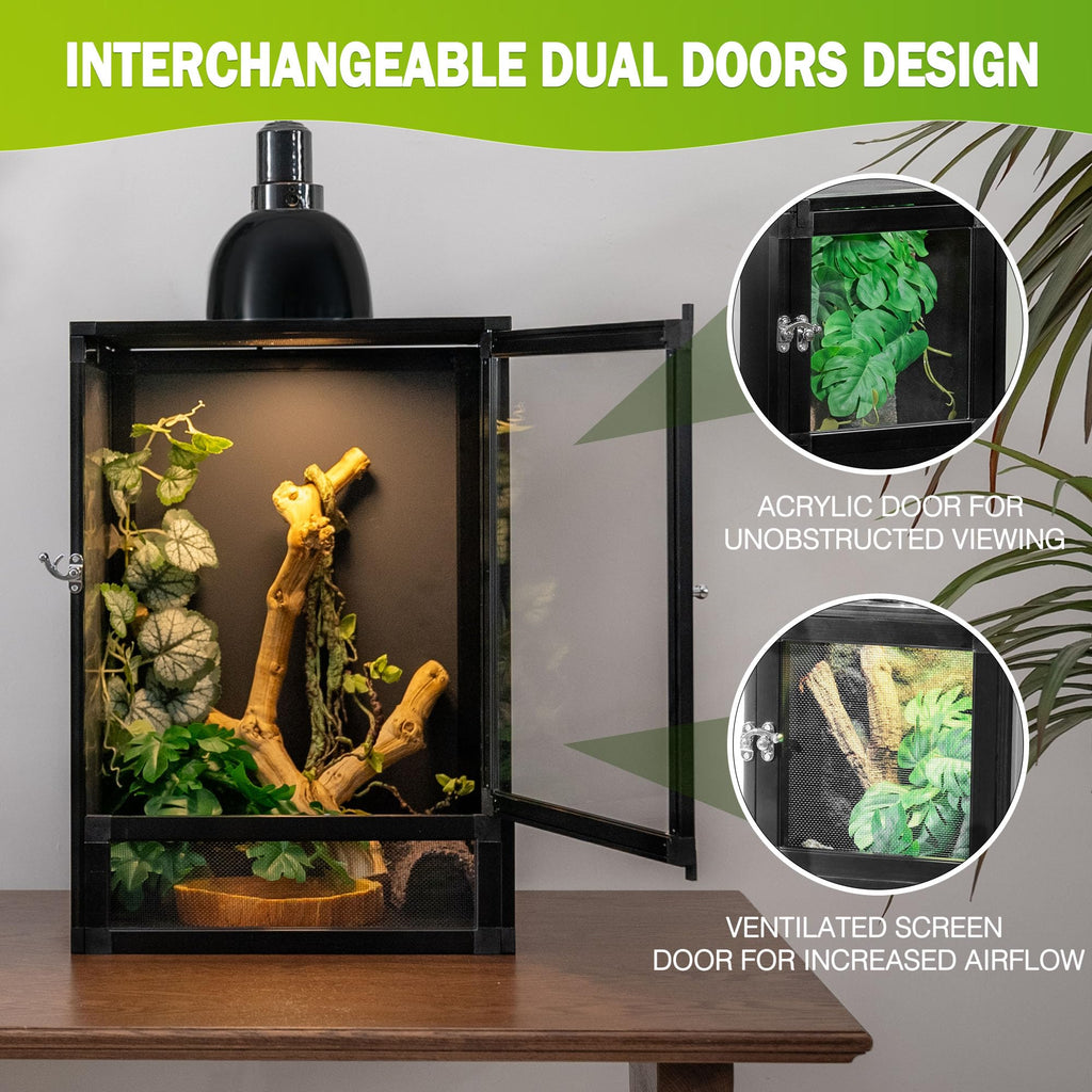 18"x18"x36" Aluminum Reptile Enclosure with Screen & Acrylic Doors Y20648