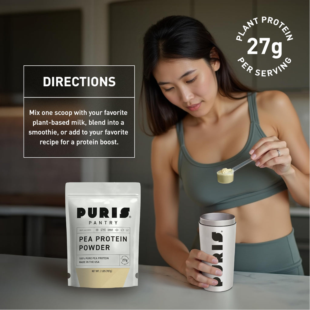 Vegan Pea Protein Powder, Unflavored, 2 lb T96312