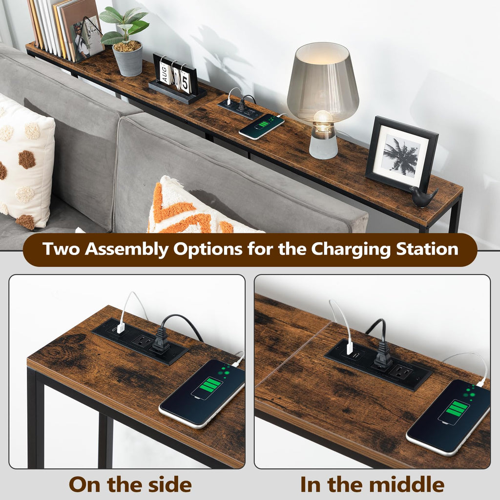 70.9" Narrow Console Table with Power Outlet V346738