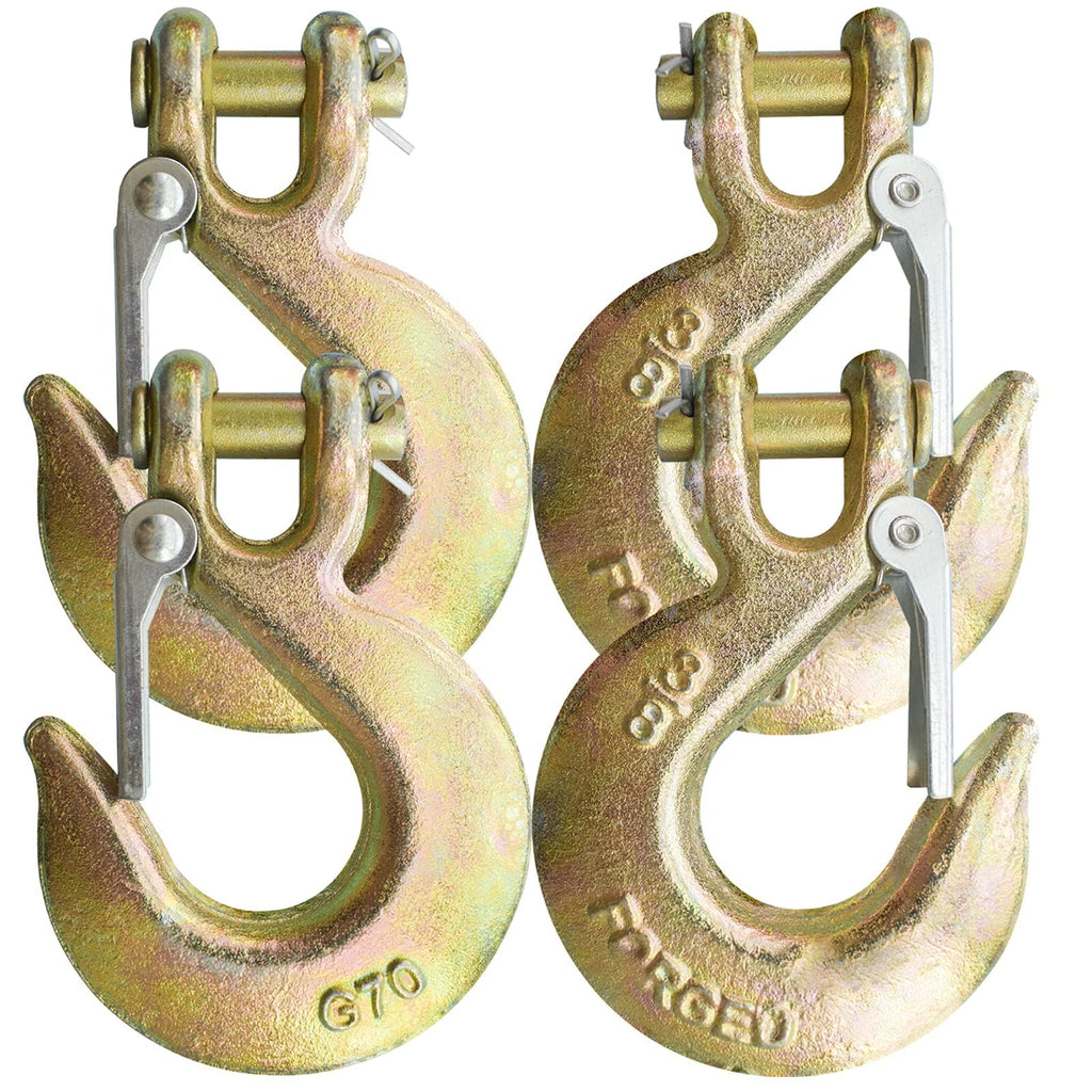 3/8" Clevis Slip Hooks with Safety Latch, 4PCS Heavy Duty W273165