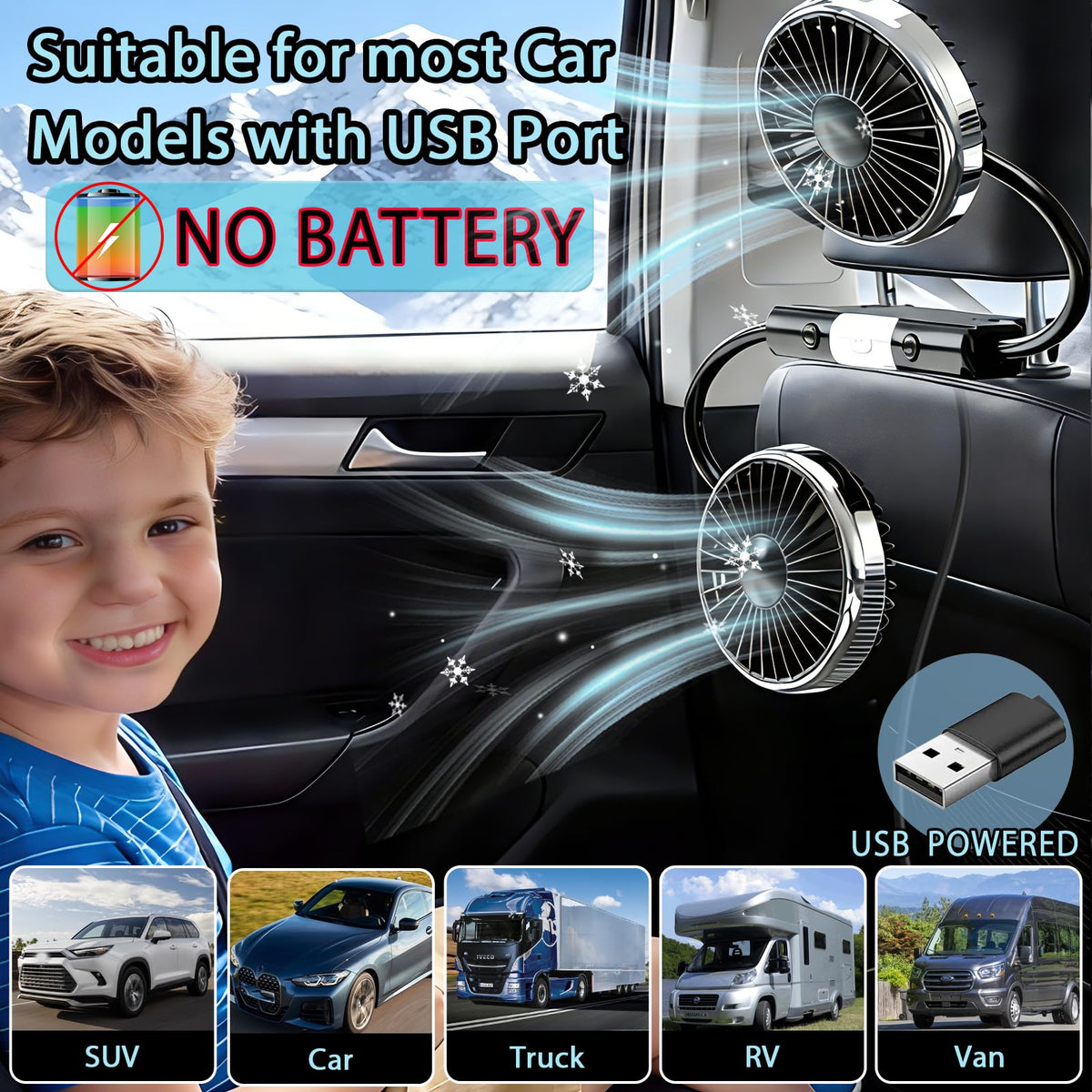 Car Backseat Fans T216349