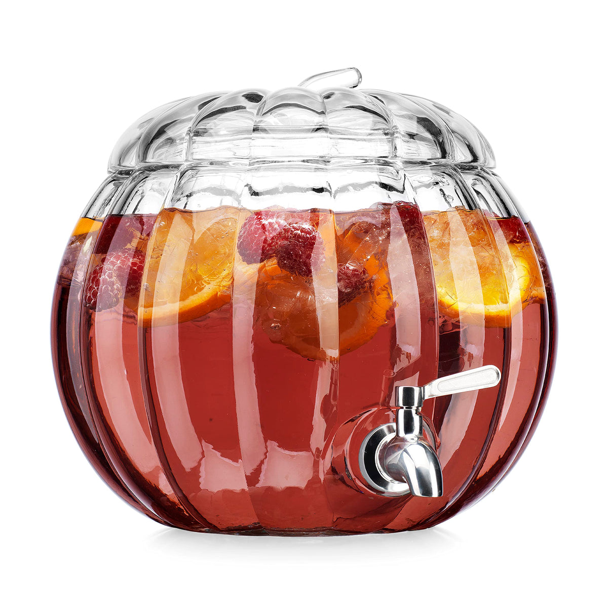 2.11 Gallon Clear Glass Beverage Dispenser with Stainless Steel Spigot H205085