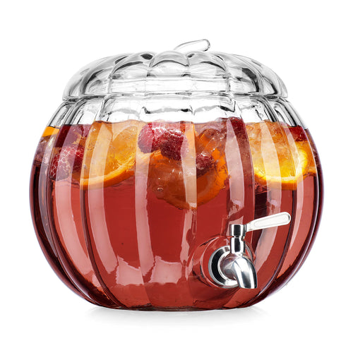 2.11 Gallon Clear Glass Beverage Dispenser with Stainless Steel Spigot H205085