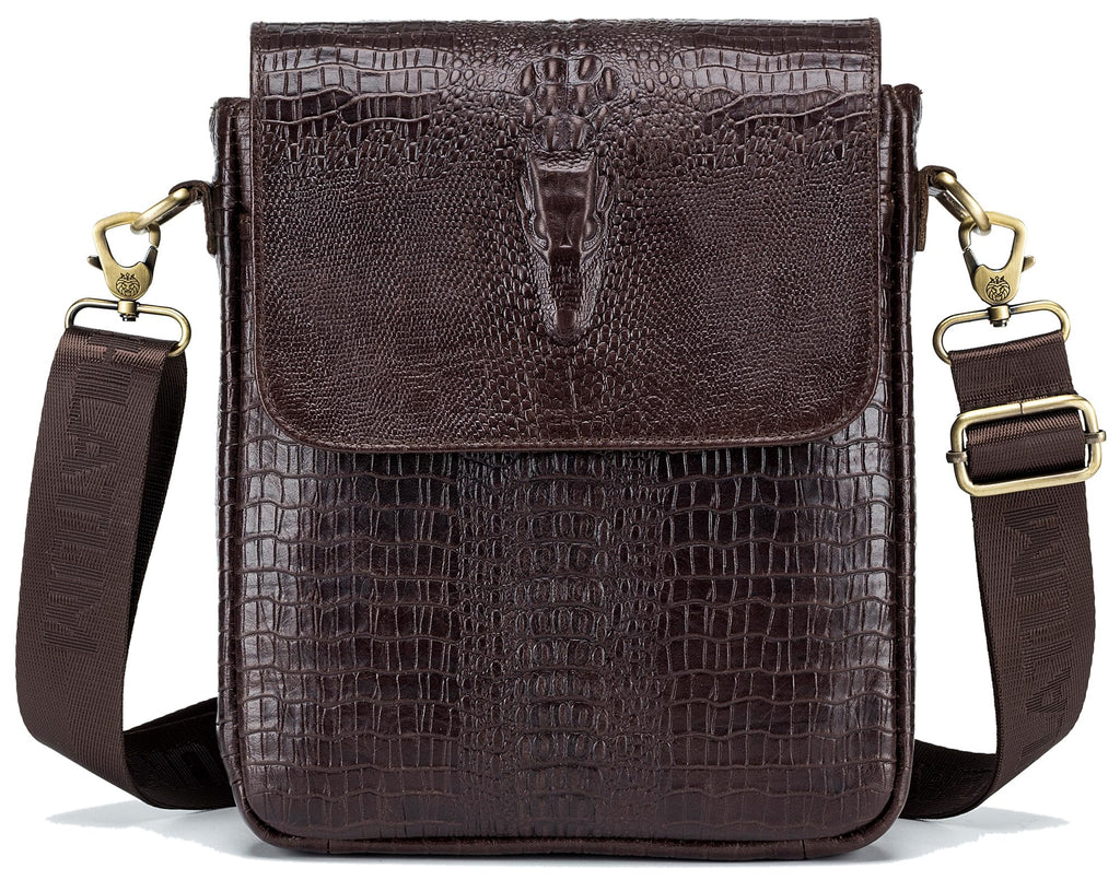 Leather Crocodile Embossed Messenger Bag T57632