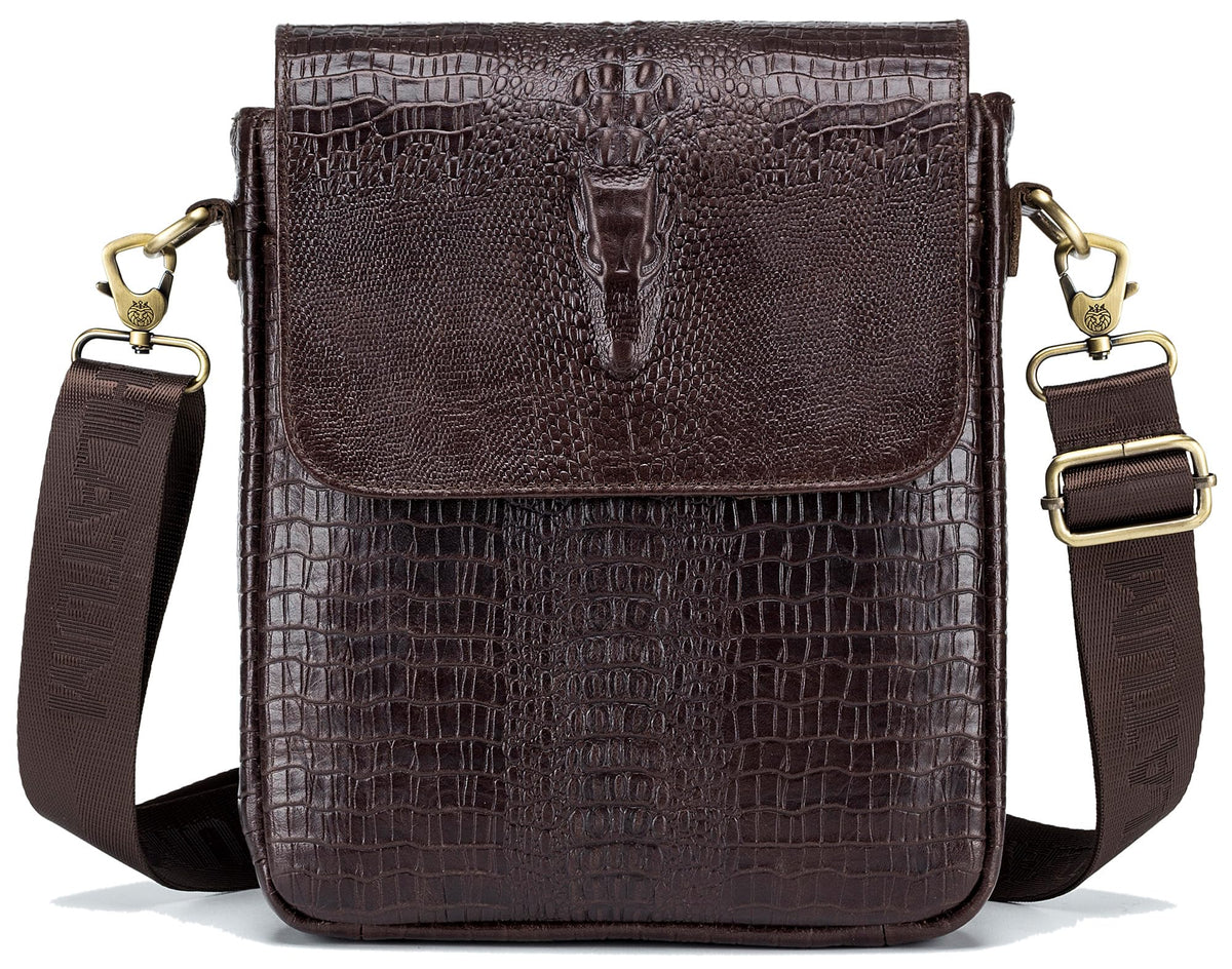 Leather Crocodile Embossed Messenger Bag T57632