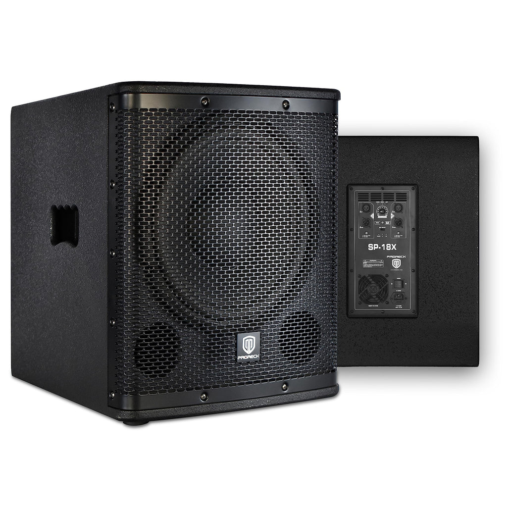 18 inch 3000W Powered PA DJ Subwoofer with Class-D Amplifier, Black R7996