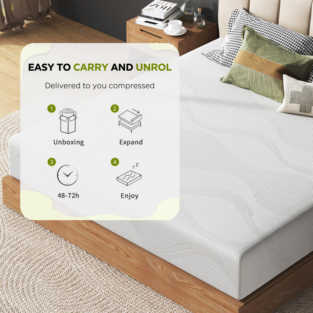 6 Inch Green Tea Gel Memory Foam Mattress R1797