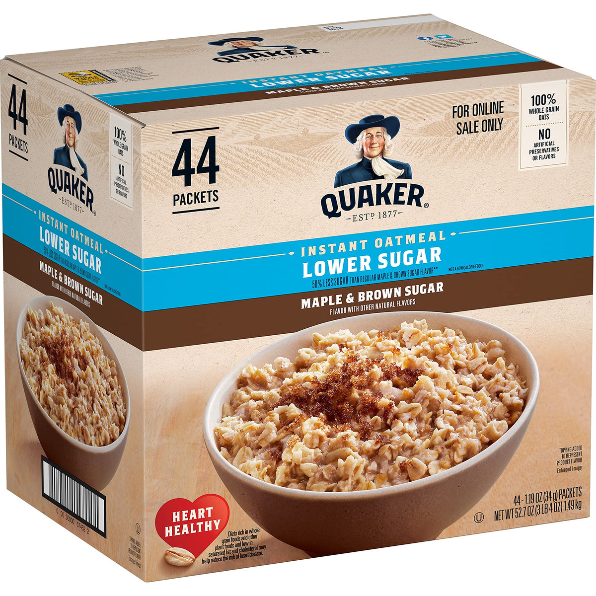 Instant Oatmeal Maple & Brown Sugar 1.19 Oz Pack of 44 B88355